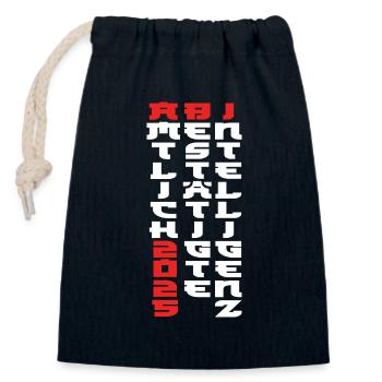 Amtlich bestätigte Intelligenz - ABI 2025 - Anime - Verschließbarer Geschenkbeutel aus Baumwolle (14x20cm) - Navy - Vorne