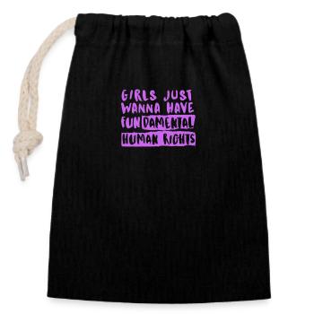 FunDamental Rights purple - Verschließbarer Geschenkbeutel aus Baumwolle (14x20cm) - Schwarz - Vorne