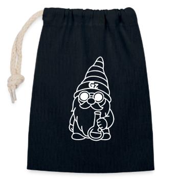 Cooler Zwerg/Wichtel mit Sonnenbrille und Bong - Verschließbarer Geschenkbeutel aus Baumwolle (14x20cm) - Navy - Vorne