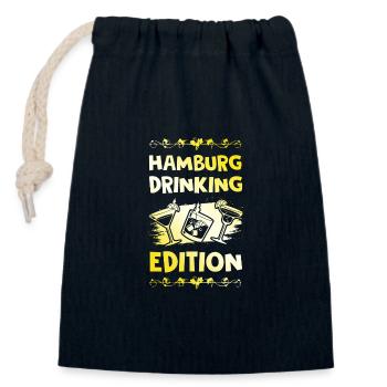 Hamburg Drinking Spruch - Verschließbarer Geschenkbeutel aus Baumwolle (14x20cm) - Navy - Vorne