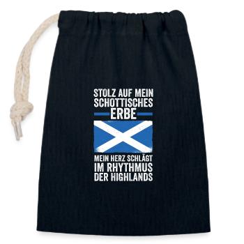 Schotten Schottisch Schottland - Verschließbarer Geschenkbeutel aus Baumwolle (14x20cm) - Navy - Vorne
