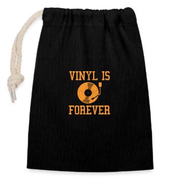 Vinyl Schallplatte geschenk Für DJ Vintage - Verschließbarer Geschenkbeutel aus Baumwolle (14x20cm) - Schwarz - Vorne