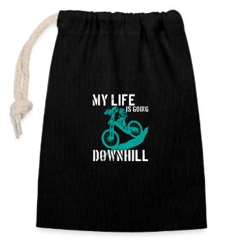 Mountain Bike MTB Downhill Gift - Closable cotton gift bag (14x20cm) - black - Front