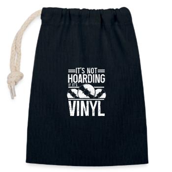Vinyl Schallplatte Sammler DJ Geschenk - Verschließbarer Geschenkbeutel aus Baumwolle (14x20cm) - Navy - Vorne