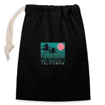 San Francisco Kalifornien Souvenir - Verschließbarer Geschenkbeutel aus Baumwolle (14x20cm) - Schwarz - Vorne