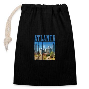 Atlanta Georgia - Verschließbarer Geschenkbeutel aus Baumwolle (14x20cm) - Schwarz - Vorne
