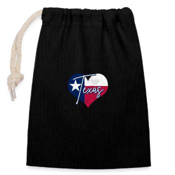 Texas - Sac cadeau en coton avec cordon (14 x 20 cm) - noir - Devant
