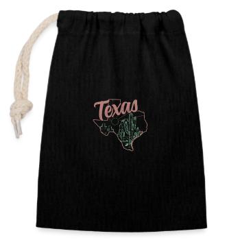 Texas - Sac cadeau en coton avec cordon (14 x 20 cm) - noir - Devant