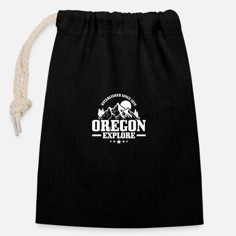 Oregon - Verschließbarer Geschenkbeutel aus Baumwolle (14x20cm) - Schwarz