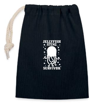 Cadeau de méduse - Sac cadeau en coton avec cordon (14 x 20 cm) - bleu marine - Devant