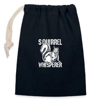 Écureuil - Sac cadeau en coton avec cordon (14 x 20 cm) - bleu marine - Devant