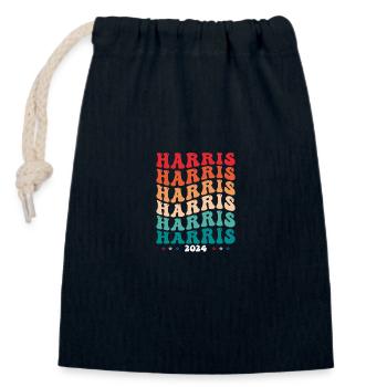 Groovy USA Flagge Farben für Kamala Harris 2024 für - Verschließbarer Geschenkbeutel aus Baumwolle (14x20cm) - Navy - Vorne