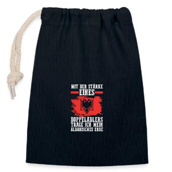 Albaner Albanisch Albanien - Verschließbarer Geschenkbeutel aus Baumwolle (14x20cm) - Navy - Vorne