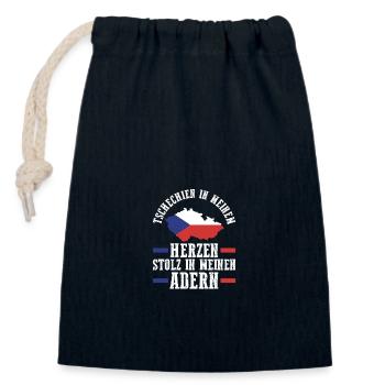 Tschechen Tschechisch Tschechien - Verschließbarer Geschenkbeutel aus Baumwolle (14x20cm) - Navy - Vorne
