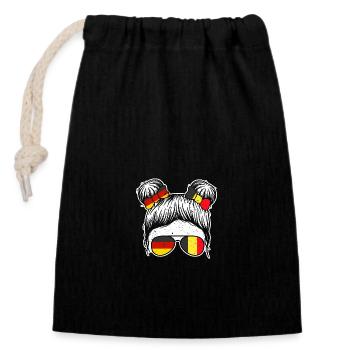 Belge Allemagne Belgique - Sac cadeau en coton avec cordon (14 x 20 cm) - noir - Devant