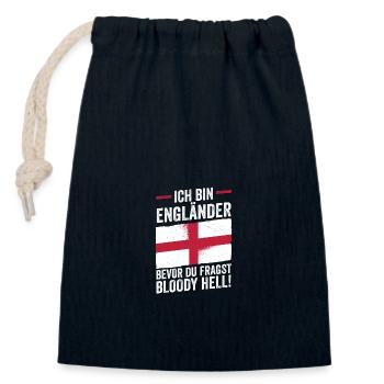 Great Britain English England - Closable cotton gift bag (14x20cm) - navy - Front