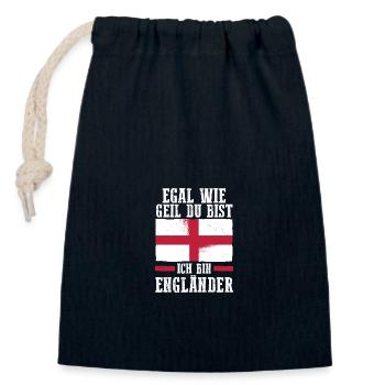 Great Britain English England - Closable cotton gift bag (14x20cm) - navy - Front