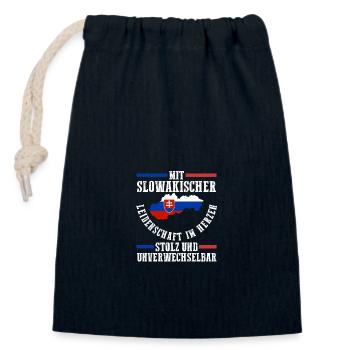 Slowaken Slowakei - Verschließbarer Geschenkbeutel aus Baumwolle (14x20cm) - Navy - Vorne