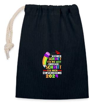 First Grade Elementary School 2024 Gift - Closable cotton gift bag (14x20cm) - navy - Front