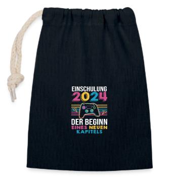 First Grade Elementary School 2024 Gift - Closable cotton gift bag (14x20cm) - navy - Front