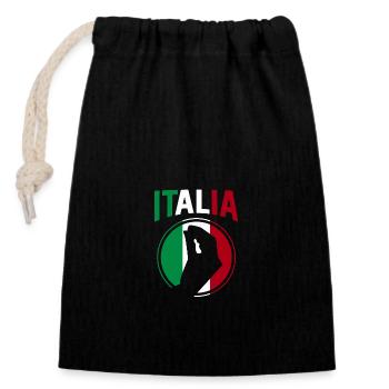 Italie Italien Italien Italie - Sac cadeau en coton avec cordon (14 x 20 cm) - noir - Devant