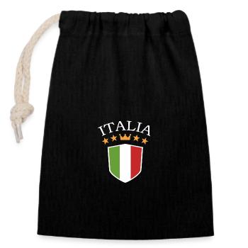 Italie Italien Italien Italie - Sac cadeau en coton avec cordon (14 x 20 cm) - noir - Devant