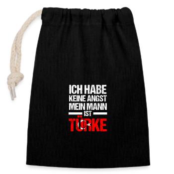 Türken Türkei - Verschließbarer Geschenkbeutel aus Baumwolle (14x20cm) - Schwarz - Vorne