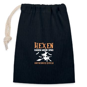 Hexe Hexenbesen Hexenkostüm Halloween - Verschließbarer Geschenkbeutel aus Baumwolle (14x20cm) - Navy - Vorne