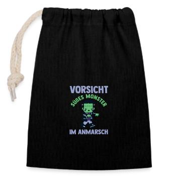 Halloween Costume Halloween - Closable cotton gift bag (14x20cm) - black - Front