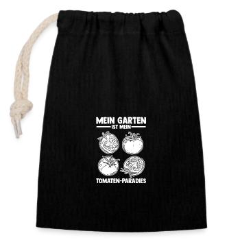 Gardener Tomato Farmer Garden - Closable cotton gift bag (14x20cm) - black - Front