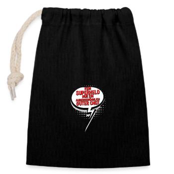 Team Leader Group Leader Team Leader Head of Department - Closable cotton gift bag (14x20cm) - black - Front