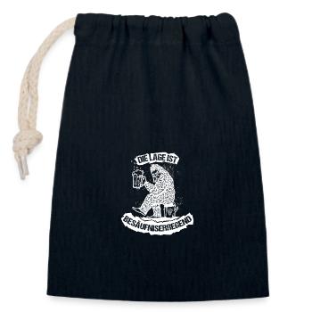 The location is drunken beer - Closable cotton gift bag (14x20cm) - navy - Front