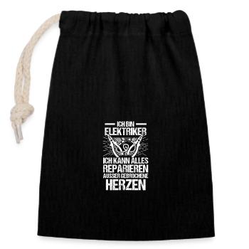 Elektrikermeister Elektrotechniker Elektriker - Verschließbarer Geschenkbeutel aus Baumwolle (14x20cm) - Schwarz - Vorne