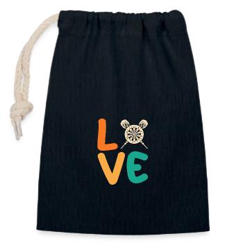 Joueur de fléchettes Fléchettes - Sac cadeau en coton avec cordon (14 x 20 cm) - bleu marine - Devant