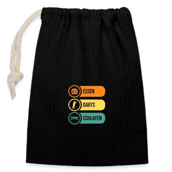 Darts player Darts - Closable cotton gift bag (14x20cm) - black - Front