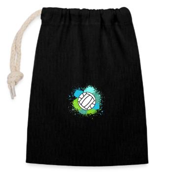 Handballer Handball - Verschließbarer Geschenkbeutel aus Baumwolle (14x20cm) - Schwarz - Vorne