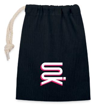 UNIK hoch vertikal weißrosa - Verschließbarer Geschenkbeutel aus Baumwolle (14x20cm) - Navy - Vorne
