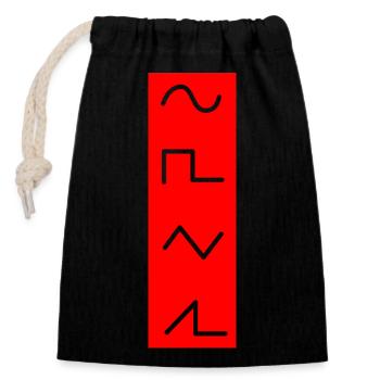 Djing Label Keyboard DJ - Closable cotton gift bag (14x20cm) - black - Front