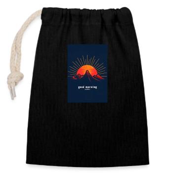 Grognements matinaux au lever du soleil - Sac cadeau en coton avec cordon (14 x 20 cm) - noir - Devant