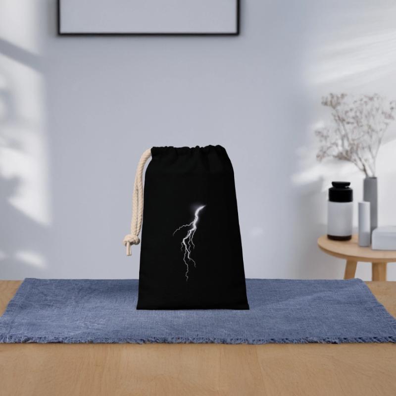 Éclair éclair Sac cadeau en coton avec cordon (14 x 20 cm)