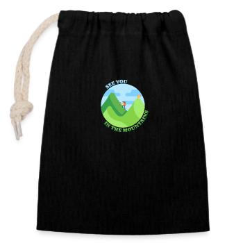 See You in the Mountains Shirt - Closable cotton gift bag (14x20cm) - black - Front