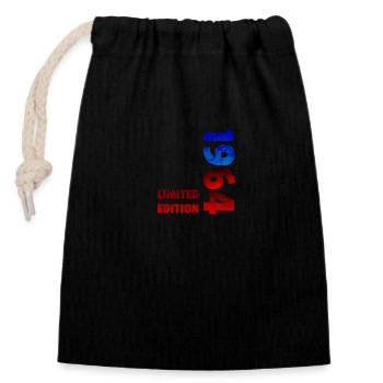 60. Birthday Gift Shirt 1964 Limited Edition - Verschließbarer Geschenkbeutel aus Baumwolle (14x20cm) - Schwarz - Vorne