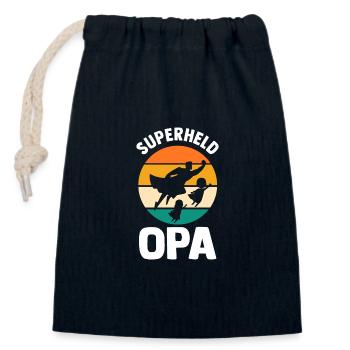 Großvater Opa - Verschließbarer Geschenkbeutel aus Baumwolle (14x20cm) - Navy - Vorne