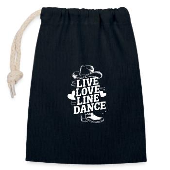 Live Love Line Dance Linedance Spass am Tanzen - Verschließbarer Geschenkbeutel aus Baumwolle (14x20cm) - Navy - Vorne