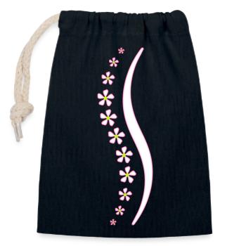 Blumen-Wirbelsäule rosa - Verschließbarer Geschenkbeutel aus Baumwolle (14x20cm) - Navy - Vorne