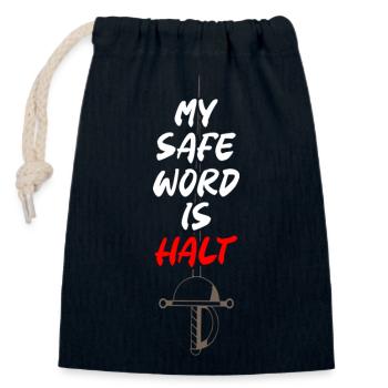 My Safe Word is Halt Fencing - Verschließbarer Geschenkbeutel aus Baumwolle (14x20cm) - Navy - Vorne