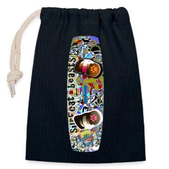 Kitesurfen 3 - Verschließbarer Geschenkbeutel aus Baumwolle (14x20cm) - Navy - Vorne