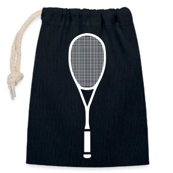 Raquette de Tennis Squash Split White - Sac cadeau en coton avec cordon (14 x 20 cm) - bleu marine - Devant