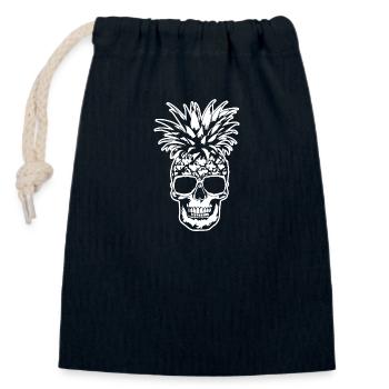 Ananas - Verschließbarer Geschenkbeutel aus Baumwolle (14x20cm) - Navy - Vorne
