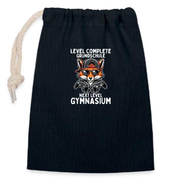 Level Complete Next Level Gymnasium Gaming Fuchs - Verschließbarer Geschenkbeutel aus Baumwolle (14x20cm) - Navy - Vorne